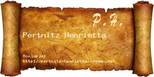 Pertnitz Henrietta névjegykártya