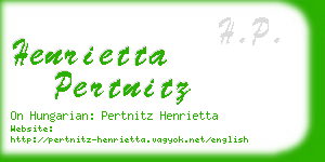 henrietta pertnitz business card